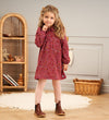 Müsli Petit Blossom collar dress with floral print  fig/boysenberry/berry red