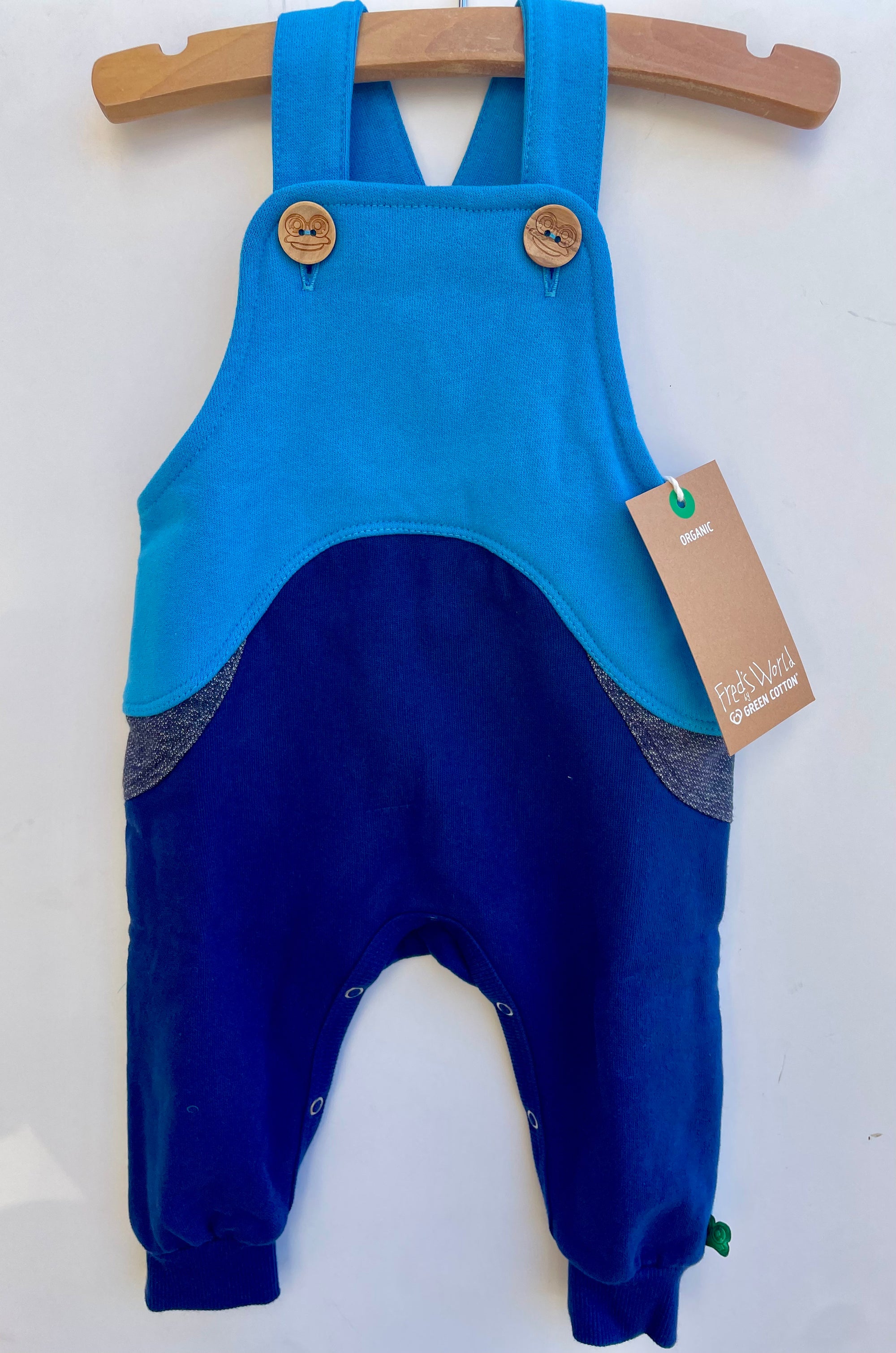 Fred's World Organic Cotton Sweat Pant Overall in Spencer - Happy Blue