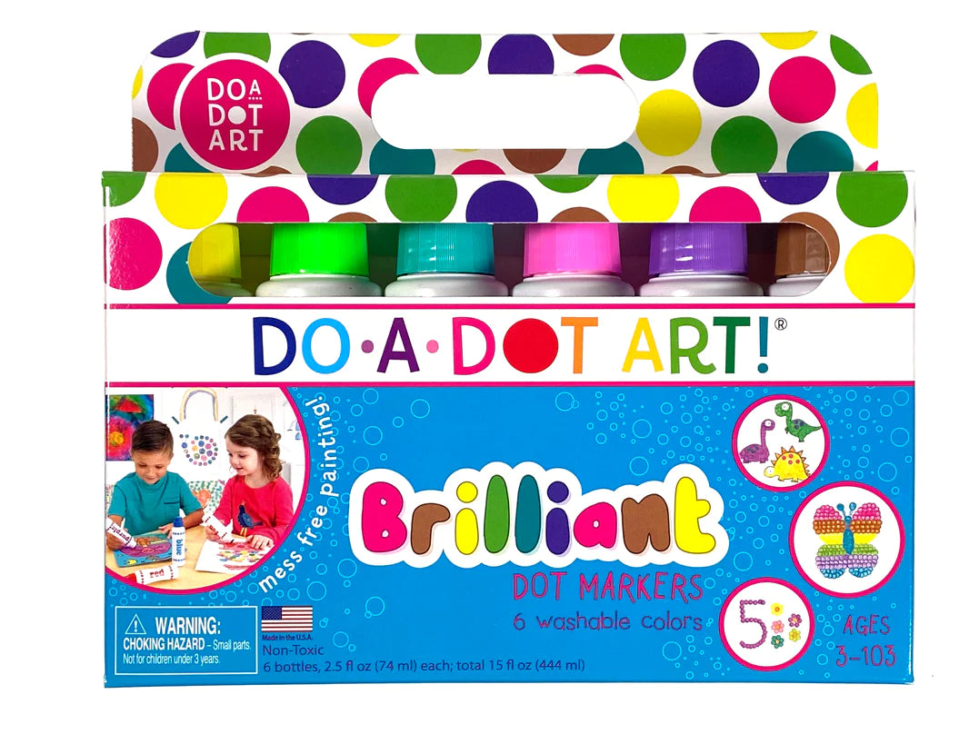Do-A-Dot Art Sponge Tip Washable Markers Brilliant Set of 6