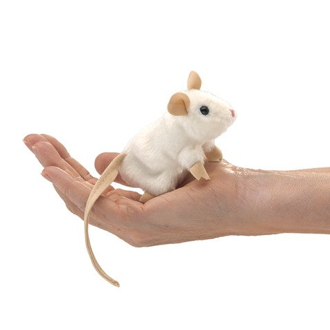 Folkmanis Puppets - Mini White Mouse Finger Puppet