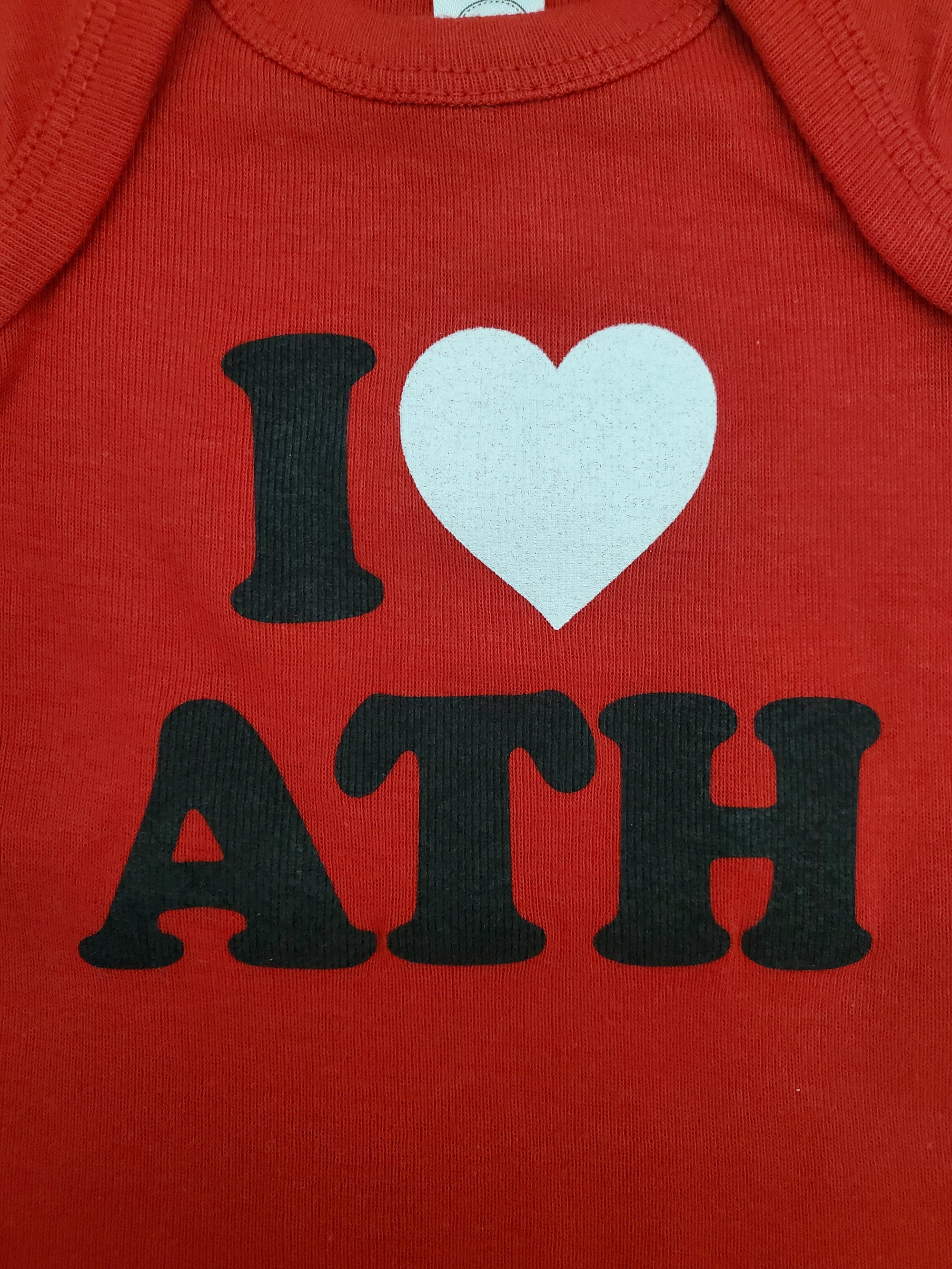 I Heart ATH Short Sleeve Bodysuit - Red