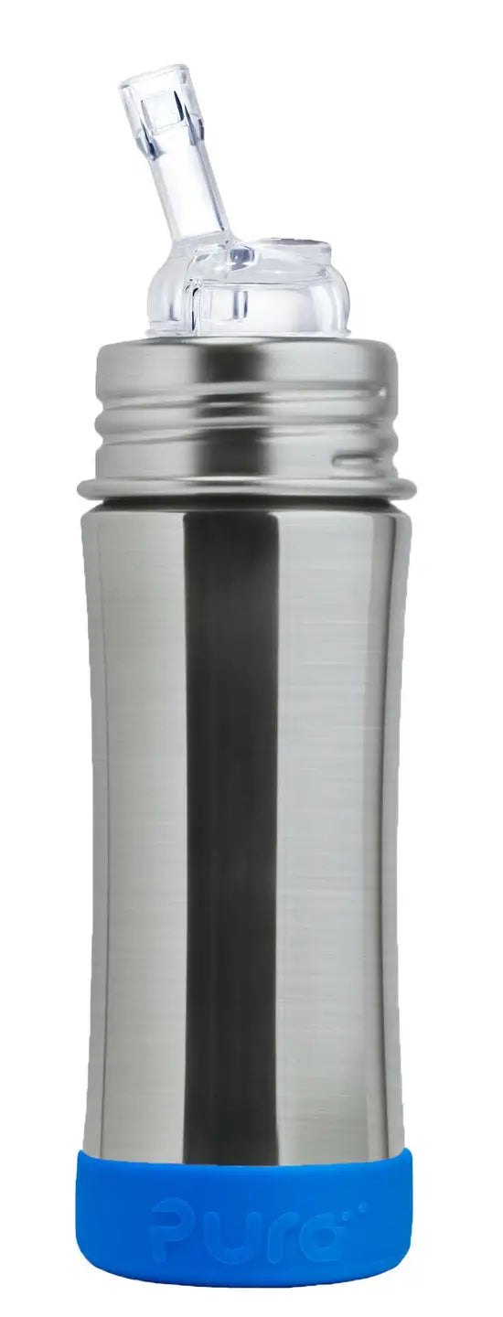 Pura Kiki® 11oz Straw Bottle - Ocean Blue Bumper
