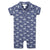 Feather Baby Collared Romper - Tigers on Indigo