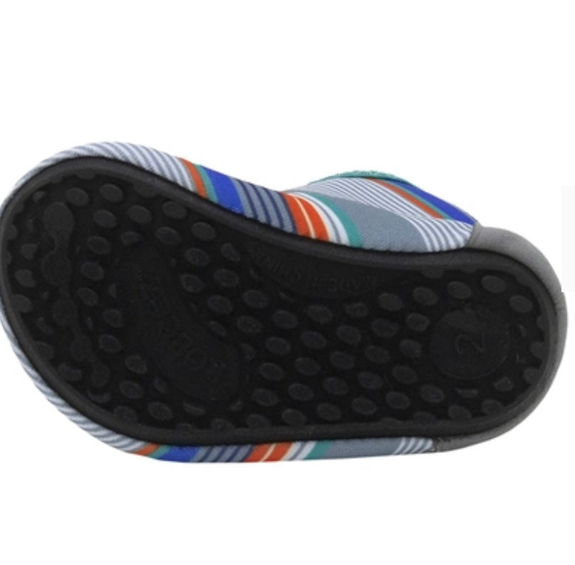 Robeez Aqua Shoes - Summer Stripes Gray