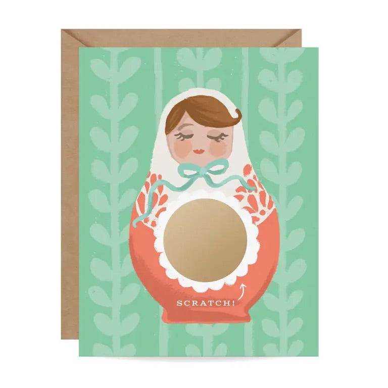 Nesting Doll Scratch-off Card