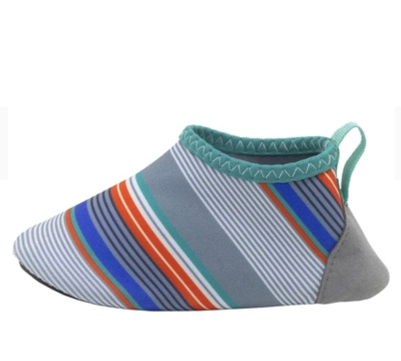 Robeez Aqua Shoes - Summer Stripes Gray
