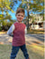 Me & Henry Chapin Sport Tee - Burgundy with Stripe