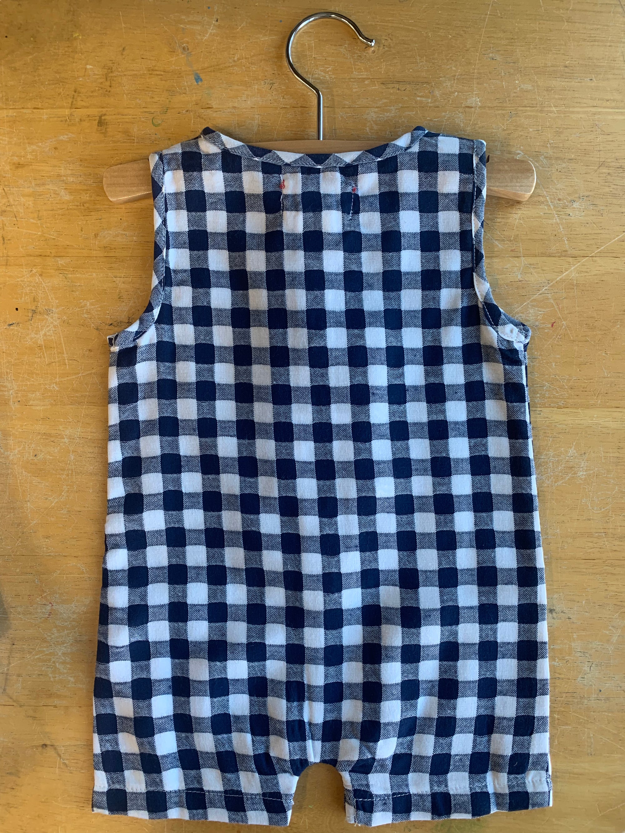 Me & Henry Cabin Woven Play Suit - Blue Plaid