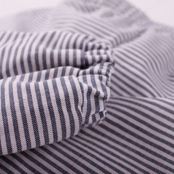 Müsli Organic Cotton Woven Stripe Pants - White/Blue Stripe