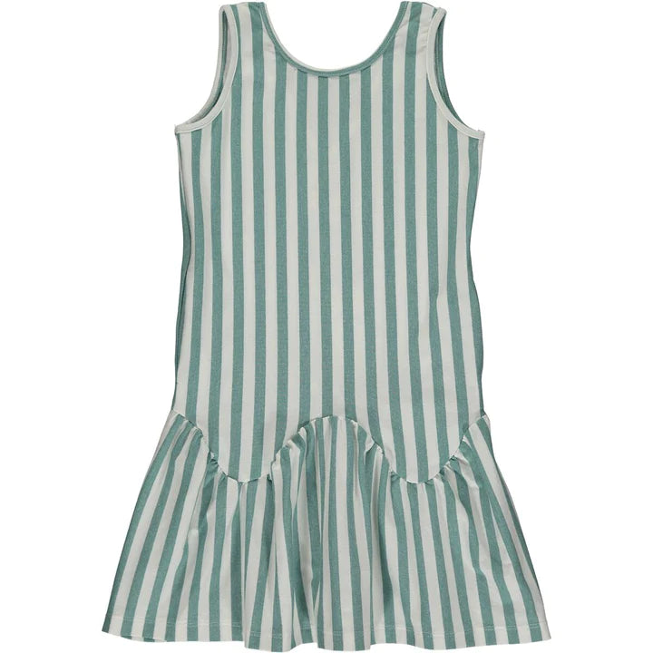 Vignette Leila Dress - Green / White Stripe