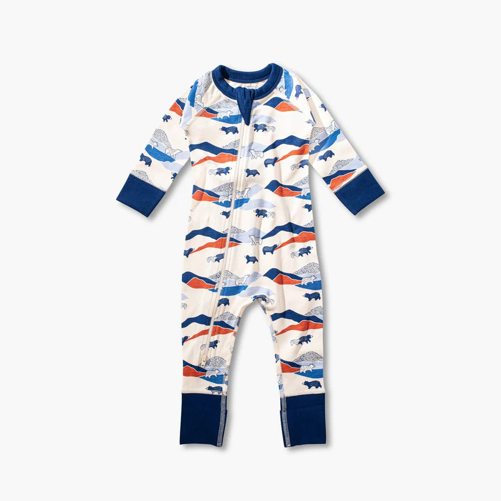 Sapling Mountain Bear Zip Romper