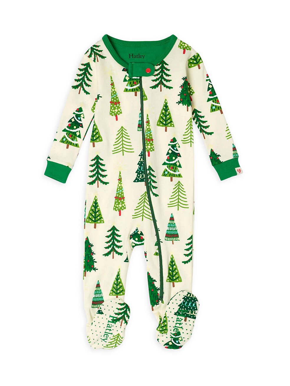 Hatley Christmas Trees Glow in the Dark Footed Organic Coverall