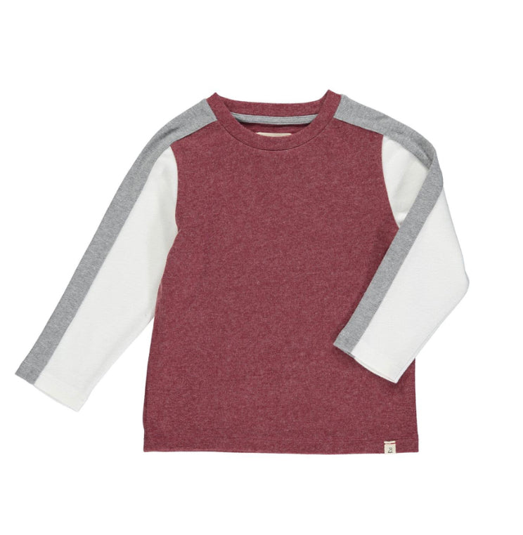 Me & Henry Chapin Sport Tee - Burgundy with Stripe
