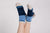 Woven Pear Kids U.S. Merino Wool Mini Crew Socks Blue