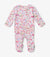 Watercolour Flowers Baby Ruffle Bum Footed Coverall