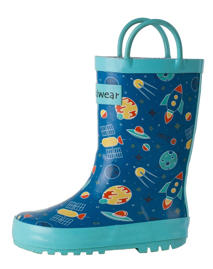 Oakiwear Loop Handle Rubber Rain Boots - Outer Space