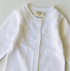 Viverano Milan White Pointelle + Button Organic Cotton Sweater Knit Jumpsuit - Pure White