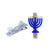Lilies & Roses Menorah Alligator Clips, Set of 2 - Silver / Blue