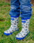 Oakiwear Loop Handle Rubber Rain Boots - Shark Frenzy