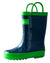 Oakiwear Loop Handle Rubber Rain Boots - Navy Blue & Green